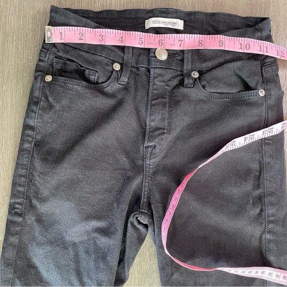 Good American Black Denim Good Legs Jeans Skinny 00 24 - Picture 10 of 13